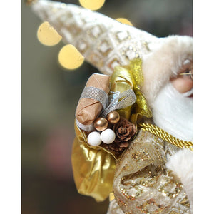 12 inches Gold Lace Robe Santa , Christmas Home and Table Décor - 12 inch Christmas