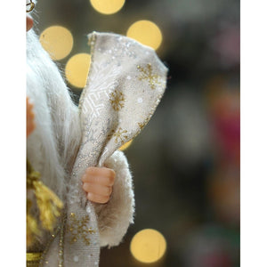 12 inches Gold Lace Robe Santa , Christmas Home and Table Décor - 12 inch Christmas