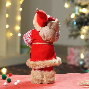 12 inches Red tweed Robe Santa , Christmas Home and Table Décor - 12 inch Christmas
