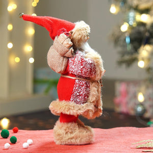 12 inches Red tweed Robe Santa , Christmas Home and Table Décor - 12 inch Christmas