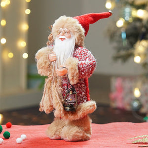 12 inches Red tweed Robe Santa , Christmas Home and Table Décor - 12 inch Christmas