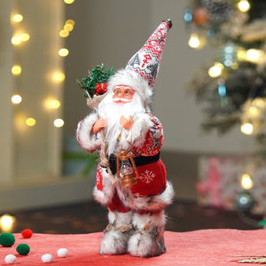 12 inches Red & White Snowflakes Santa , Christmas Home and Table Décor - 12 inch Christmas