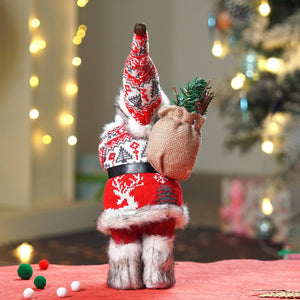 12 inches Red & White Snowflakes Santa , Christmas Home and Table Décor - 12 inch Christmas