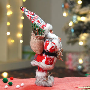12 inches Red & White Snowflakes Santa , Christmas Home and Table Décor - 12 inch Christmas
