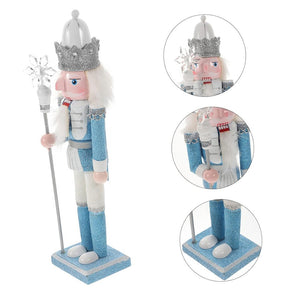 12 inches, Shimmer White & Blue Snowflake Nutcracker Self Standing Christmas Table Décor - Little Surprise Box12 inches, Shimmer White & Blue Snowflake Nutcracker Self Standing Christmas Table Décor