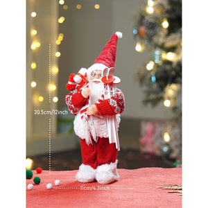 12 inches Winter Ready Santa , Christmas Home and Table Décor - 12 inch Christmas