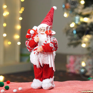 12 inches Winter Ready Santa , Christmas Home and Table Décor - 12 inch Christmas