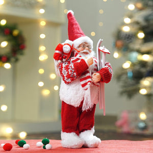 12 inches Winter Ready Santa , Christmas Home and Table Décor - 12 inch Christmas