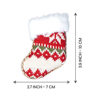 12 pcs Red Knitted Snowflakes themed Christmas Tree Ornaments - XMAS TREE ORNAMENTS