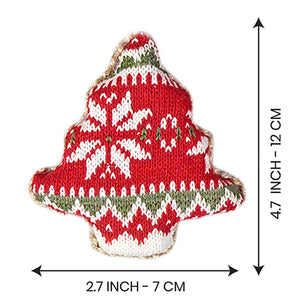 12 pcs Red Knitted Snowflakes themed Christmas Tree Ornaments - XMAS TREE ORNAMENTS