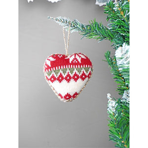 12 pcs Red Knitted Snowflakes themed Christmas Tree Ornaments - XMAS TREE ORNAMENTS