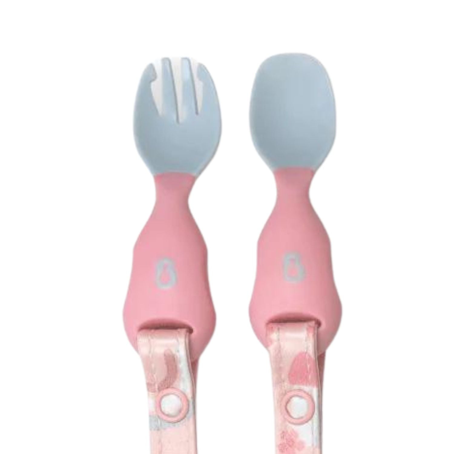 Bibado Long Sleeve Coverall & Attachable Handi Cutlery Bundle Over the Rainbow Light Pink