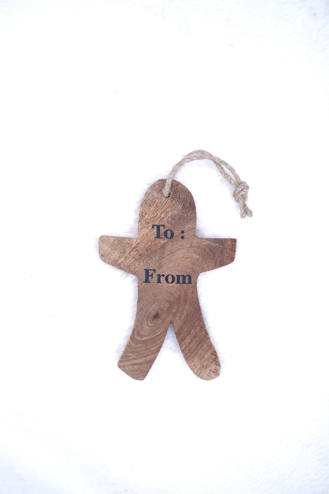 SWEN HERMES, Pack of 4 Wooden Christmas Tree Ornaments - Star, Tree, Candyman, Santa