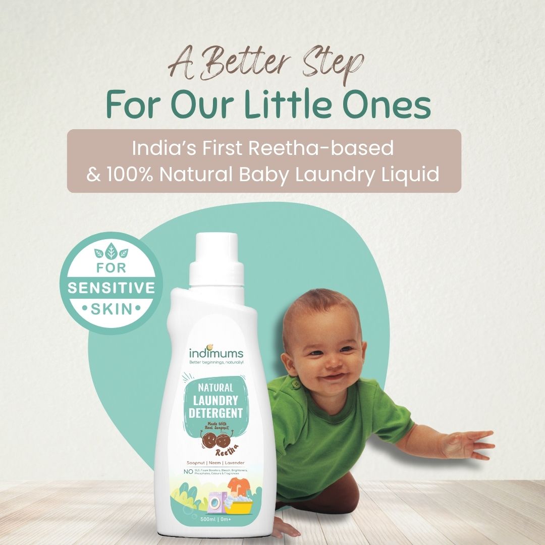 Indimums Reetha, Neem & Lavender Laundry Detergent For Infants 500 ML