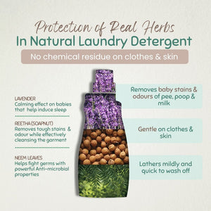 Indimums Reetha, Neem & Lavender Laundry Detergent For Infants 500 ML - The Mom Store