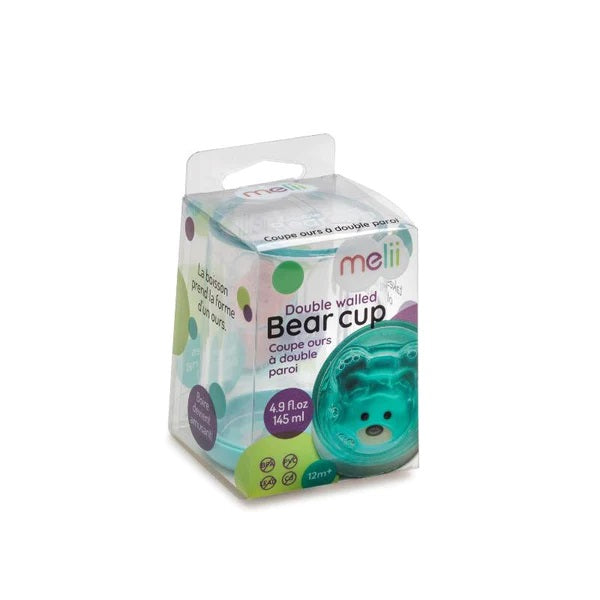 Melii Double Walled Bear Cup 1 pack- Blue
