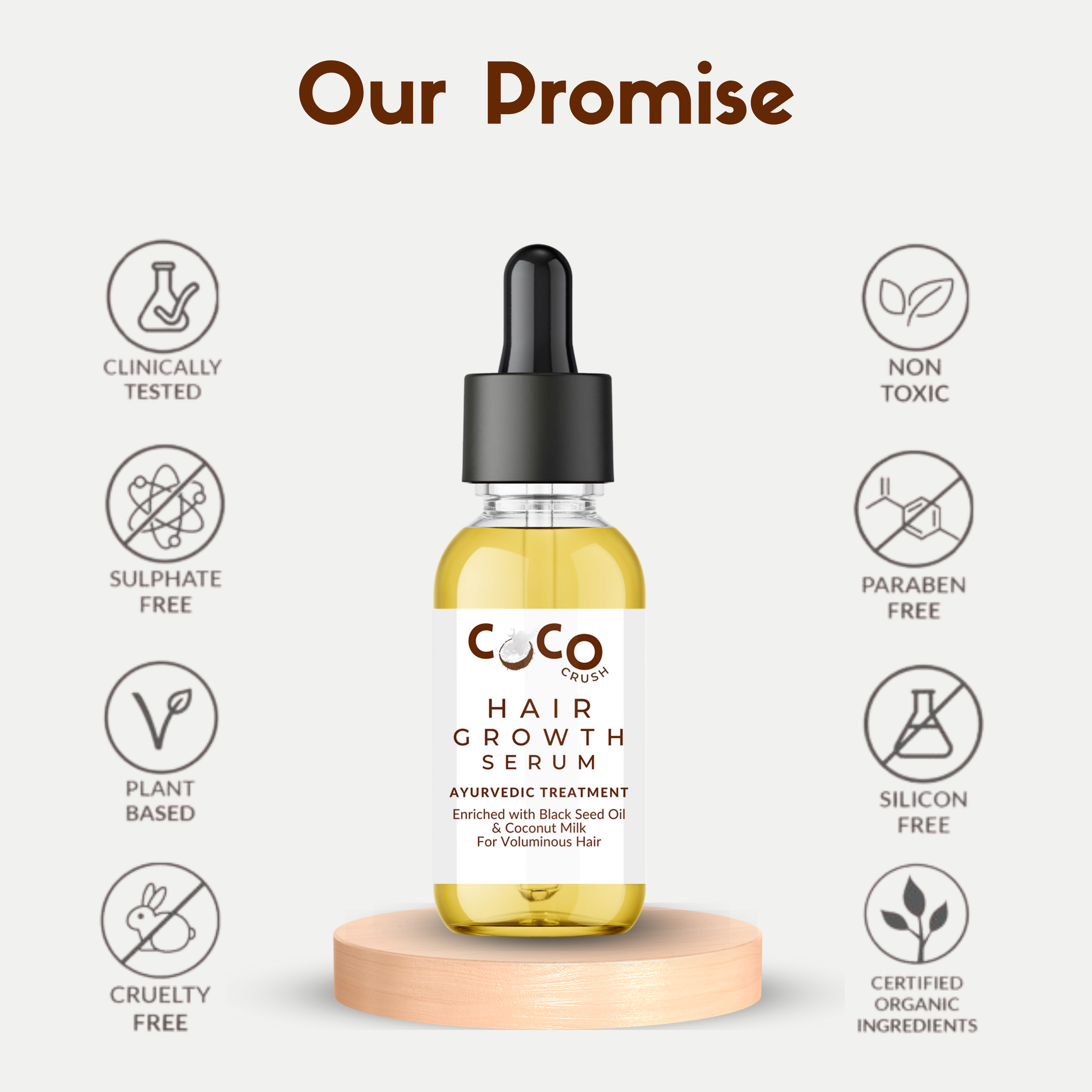 Coco Crush Pack of Virgin Coconut Oil & Hair Growth Serum with Rosemary Oil, Pack of 2 - 115ml (100ml+15ml)