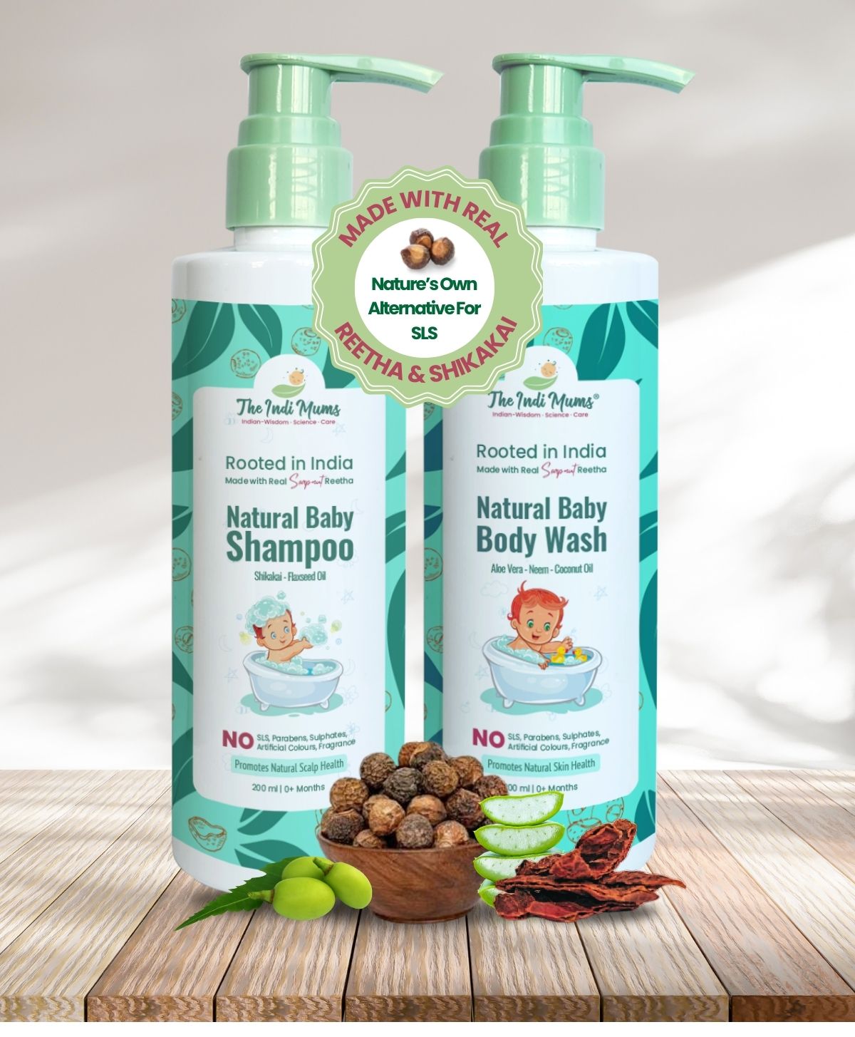 The Indi Mums Baby Skin & Hair Care Combo | 2X 200ML