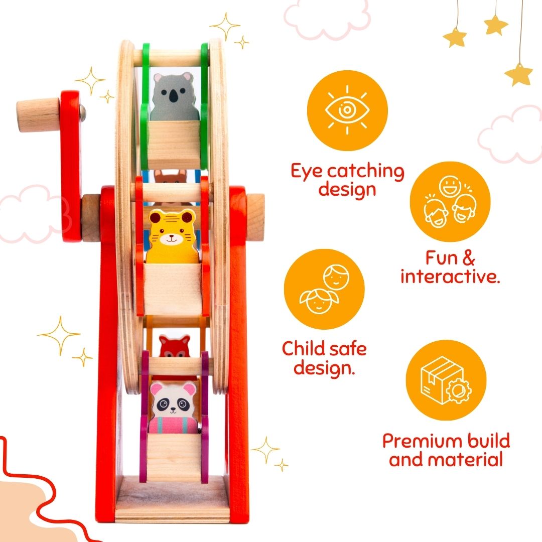 Cots & Cuddles Wooden Ferris Wheel Toy for Kids