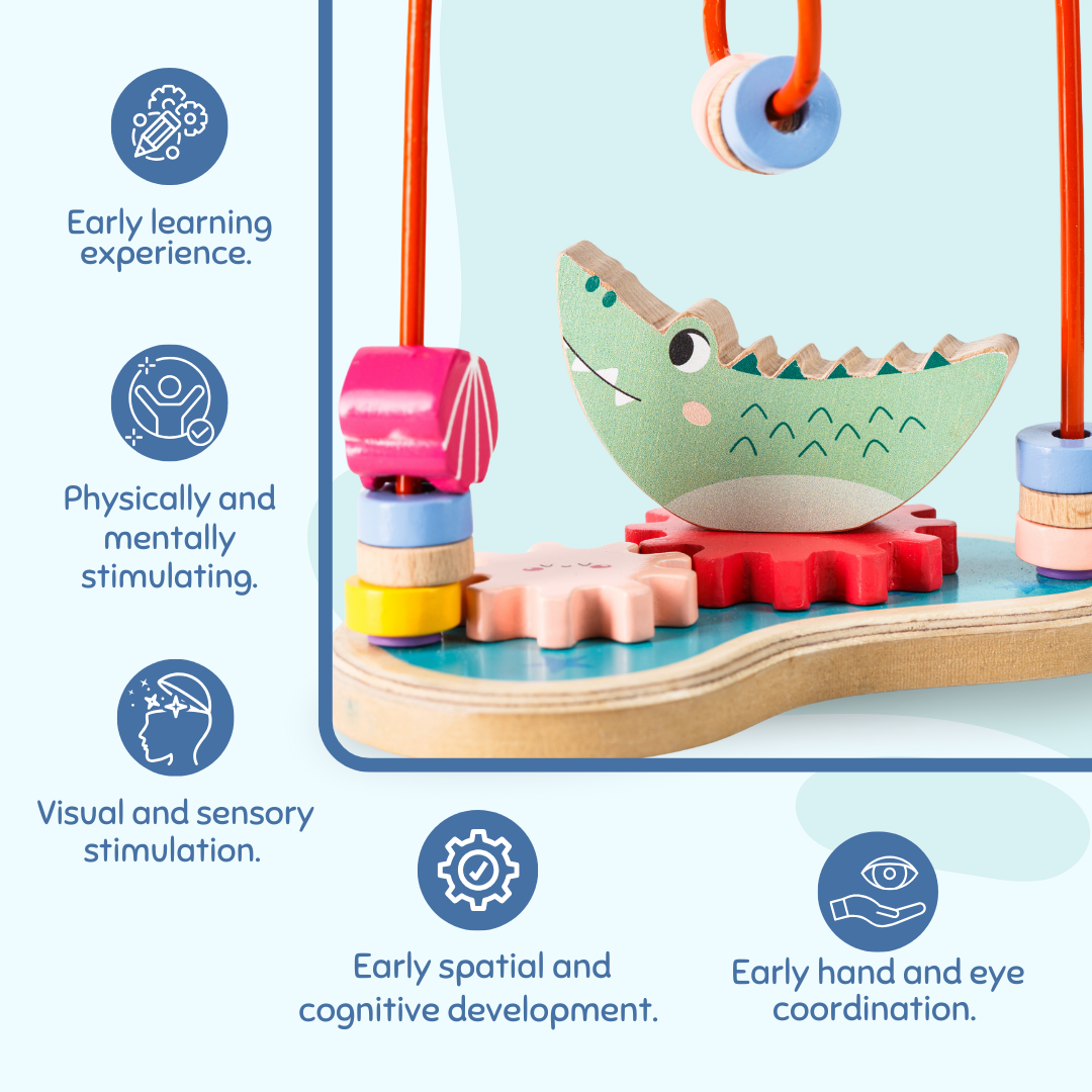 Cots and Cuddles Wooden Splash & Spin Gear and Maze Board