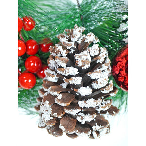 15 inches Big Frosty Pinecone Artificial Christmas wreath for Door Wall & Christmas Décor - Christmas
