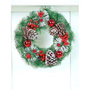 15 inches Big Frosty Pinecone Artificial Christmas wreath for Door Wall & Christmas Décor - Christmas