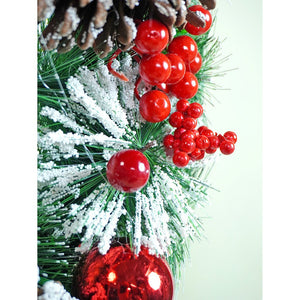 15 inches Big Frosty Pinecone Artificial Christmas wreath for Door Wall & Christmas Décor - Christmas