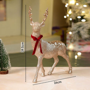 15 inches Bronze sequence Reindeer Christmas Décor and Decoration - Christmas
