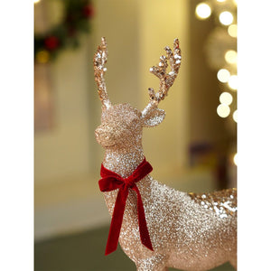 15 inches Bronze sequence Reindeer Christmas Décor and Decoration - Christmas