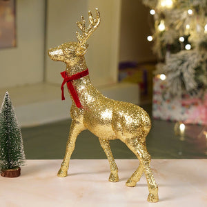 15 inches Gold shimmer Reindeer Christmas Décor and Decoration - Christmas