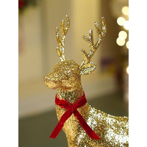 15 inches Gold shimmer Reindeer Christmas Décor and Decoration - Christmas