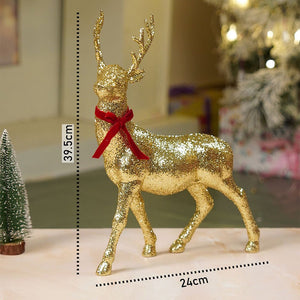 15 inches Gold shimmer Reindeer Christmas Décor and Decoration - Christmas