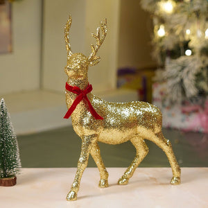 15 inches Gold shimmer Reindeer Christmas Décor and Decoration - Christmas