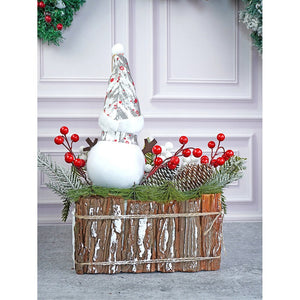 15 inches, Snowman with Big Rectangular Wooden Log Christmas Table Décor and Christmas Gift for Kids & Adults - Christmas