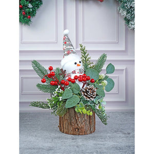 15 inches Snowman with Wood Christmas Table Décor and Christmas Gift for Kids & Adults - Christmas