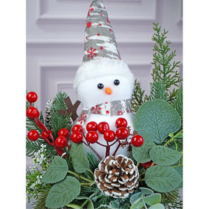 15 inches Snowman with Wood Christmas Table Décor and Christmas Gift for Kids & Adults - Christmas