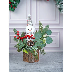 15 inches Snowman with Wood Christmas Table Décor and Christmas Gift for Kids & Adults - Christmas