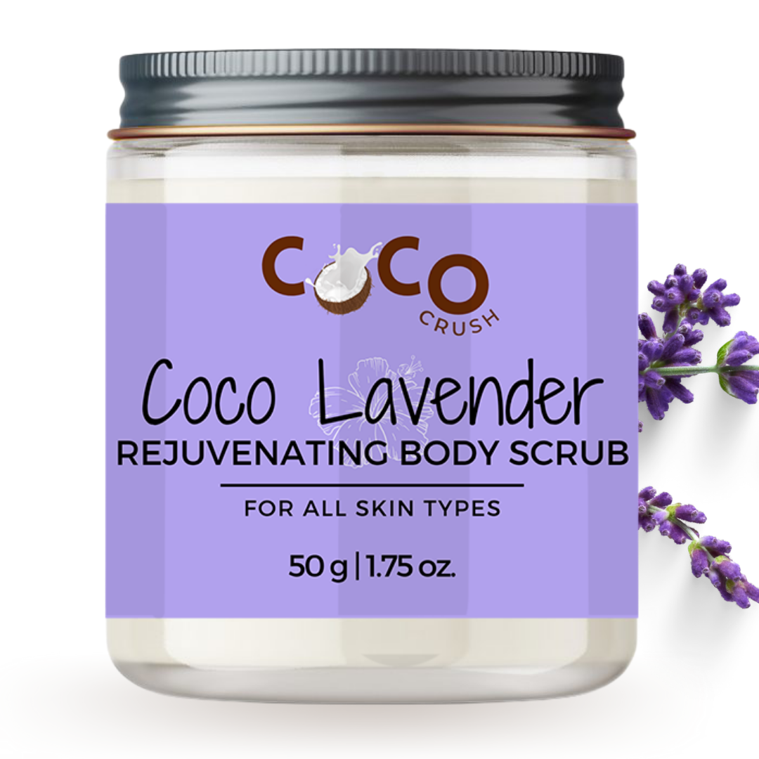 COCO CRUSH Lavender Coconut Body Scrub For Lightening & Brightening Skin - 50GMS