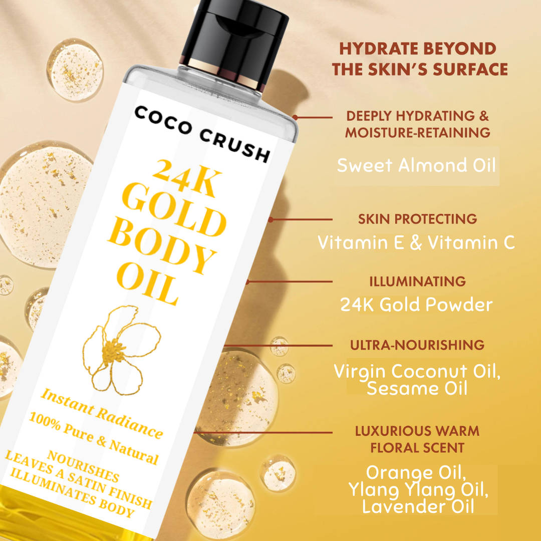 Coco Crush 24K Gold Beauty Oil for Instant Radiance, Nourishment & Satin Finish