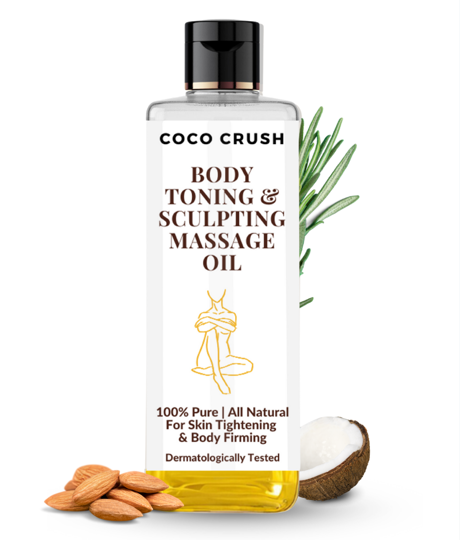 Coco Crush Natural Body Toning & Sculpting Massage Oil - Helps in Fat Loss, Anti-Cellulite