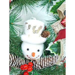 16 inches Double Bow Snowman Face Artificial Christmas wreath for Door Wall & Christmas Décor - Christmas