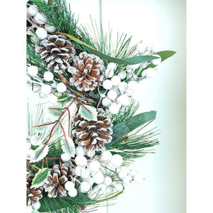 16 inches White Berries Artificial Christmas wreath for Door Wall & Christmas Décor - Christmas