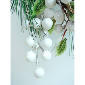 16 inches White Berries Artificial Christmas wreath for Door Wall & Christmas Décor - Christmas