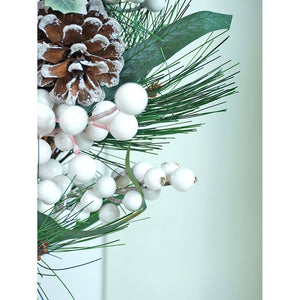 16 inches White Berries Artificial Christmas wreath for Door Wall & Christmas Décor - Christmas