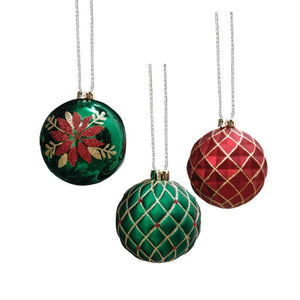 16 pcs Box Set, Christmas Ball Ornaments XMas Tree Hanging Decorations, Red, Green & Gold christmas Balls. - Christmas