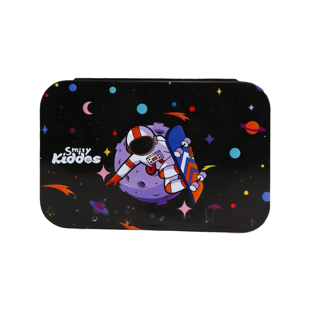 Smily Kiddos Brunch Stainless Steel Lunch Box - Astronaut Theme - Black