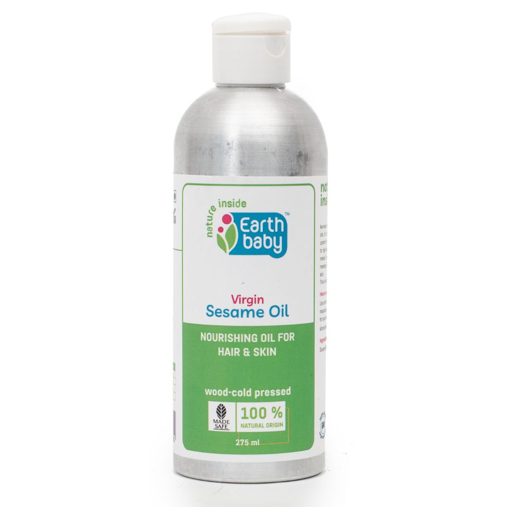 EarthBaby 100% Natural Cold Pressed Virgin Sesame (Til) Oil for Body Massage and Hair Oil