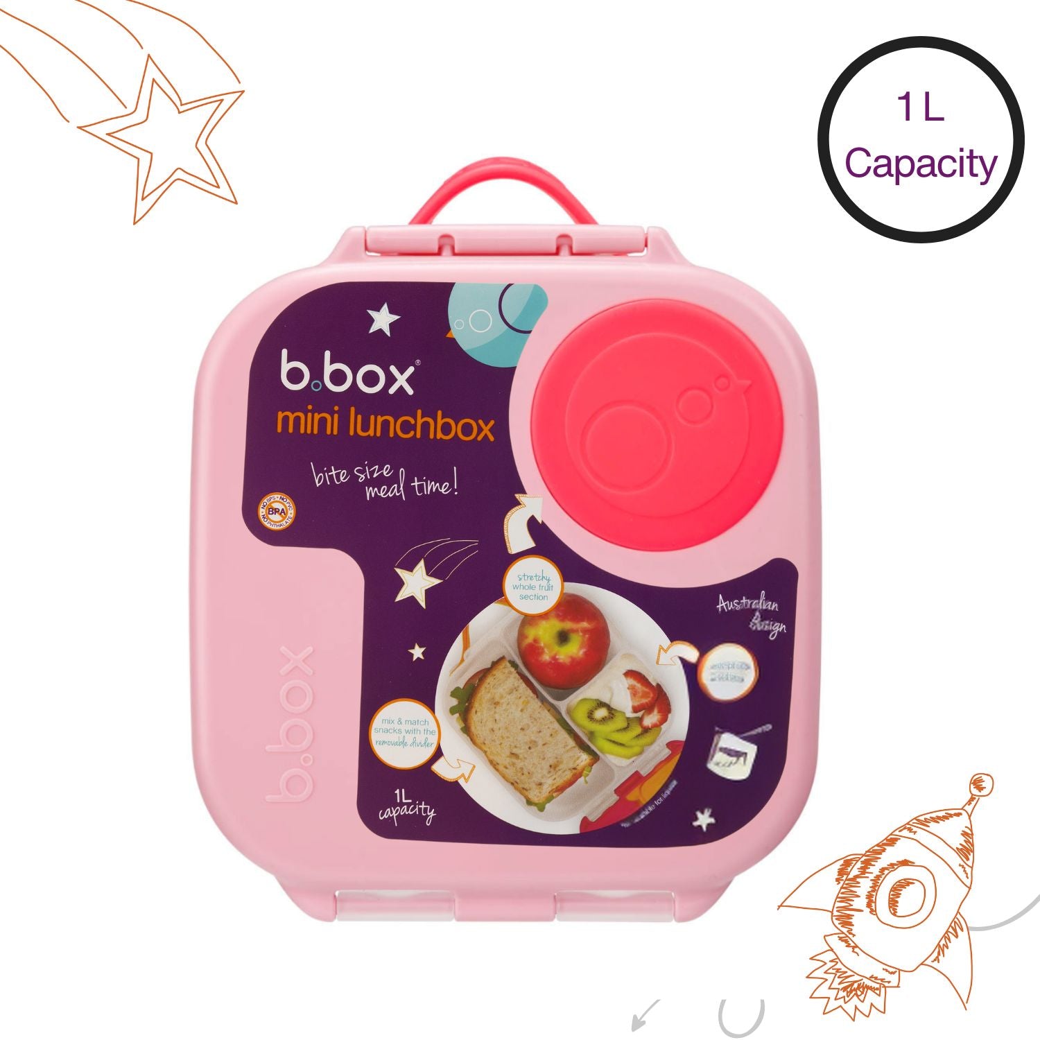 b.box Mini Lunch Box flamingo fizz