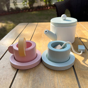 Playbox Wooden Tea Set for Kids, Pretend Play Tea Party Set for Toddlers 20pcs. - The Mom Store
