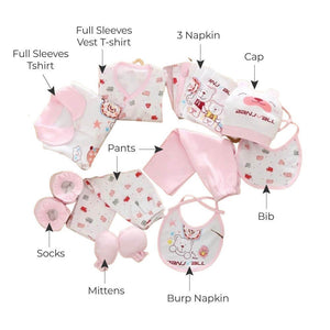 17 pcs Unisex Kids Wear Baby Hamper- PINK (0 - 3 Months) - Little Surprise Box17 pcs Unisex Kids Wear Baby Hamper- PINK (0 - 3 Months)